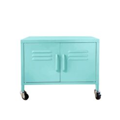 MEUBLE METAL 2 PORTES A ROULETTES - 3 Coloris