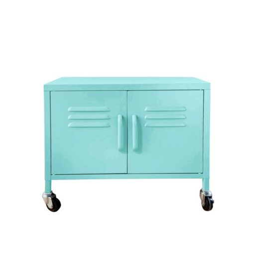 MEUBLE METAL 2 PORTES A ROULETTES - 3 Coloris