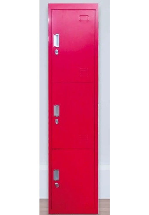 ARMOIRE DE RANGEMENT 3 CASIERS ROUGE