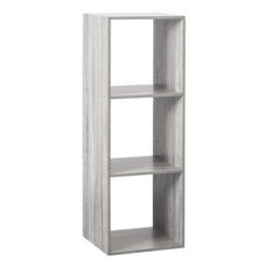 ETAGERE BOIS 3 CASES MIX GRIS