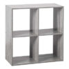 ETAGERE BOIS 4 CASES MIX GRIS
