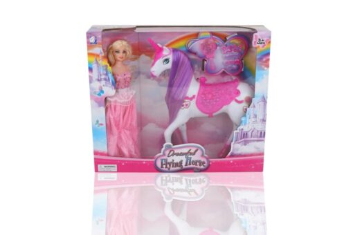 POUPEE PRINCESSE ROSE AVEC CARROSSE