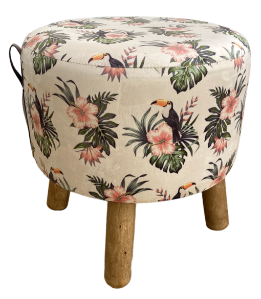POUF TROPICAL HIBISCUS ASSISE BASSE