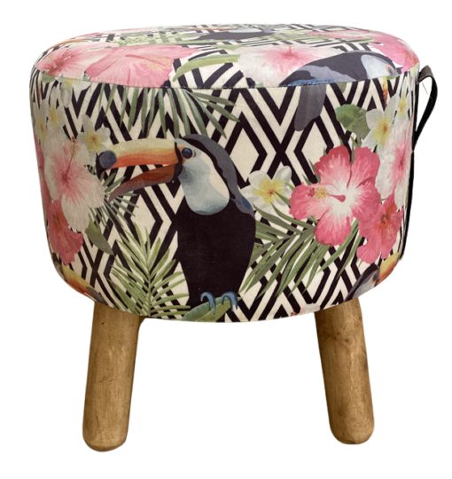 POUF TROPICAL TOUCAN ASSISE BASSE