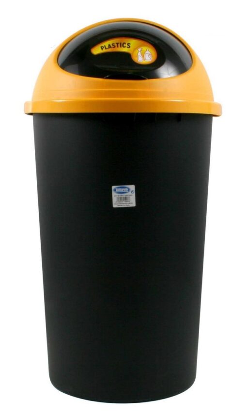 POUBELLE 50 L COUVERCLE JAUNE