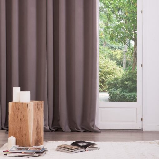 LOT DE 2 RIDEAUX OCCULTANT TAUPE
