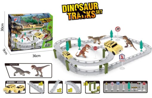 CIRCUIT AVEC 1 VEHICULE ET 1 DINOSAURE