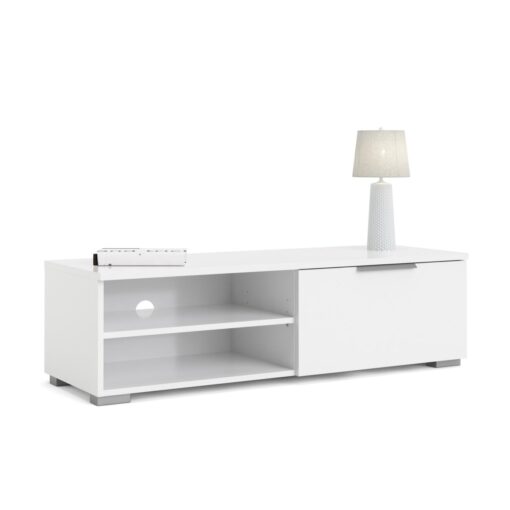MEUBLE TV  BLANC BRIL