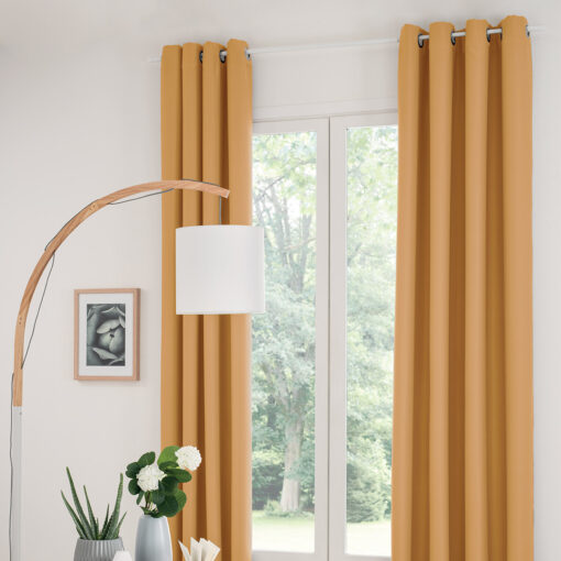 LOT DE 2 RIDEAUX OCCULTANT OCRE