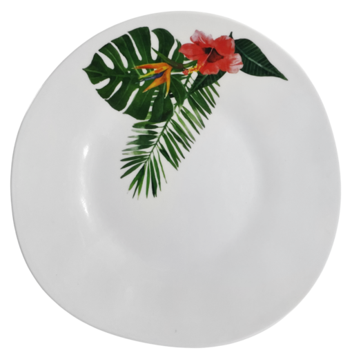 ASSIETTE CREUSE 23 CMS  HIBISC