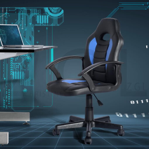 FAUTEUIL DE BUREAU NOIR ET BLEU