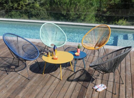 RIO TABLE BASSE ACIER Ø70 - trois coloris