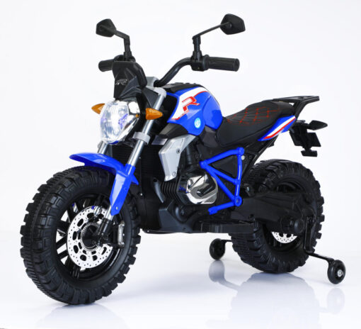 Moto rouge bleu