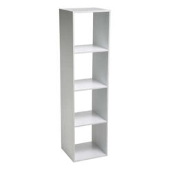 ETAGERE 4 CASES HAUT BLANC MIX