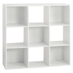 ETAGERE 9 CASES BLANC MIX