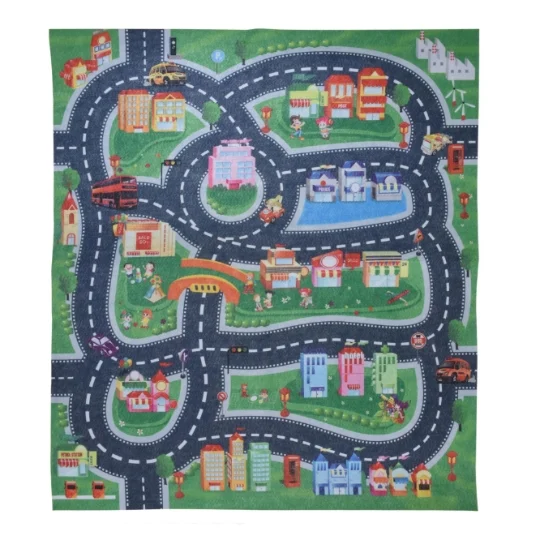 TAPIS JEU VOITURES 79X70CM 3AS