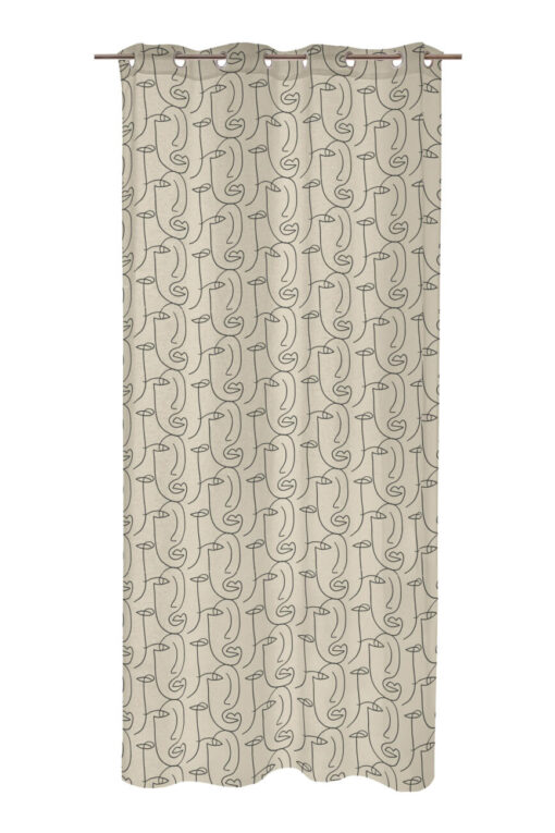 VOILE IMPRIME A OEILLETS - LINEART 140X250cm - 2 coloris