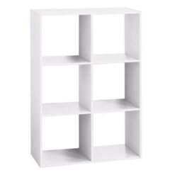 ETAGERE 6 CASES BLANC MIX