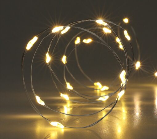 FIL ARGENT 100LED BLANC CHAUD