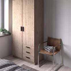 ARMOIRE 2 PORTES 3 TIROIRS