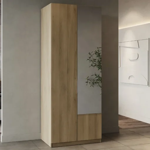ARMOIRE 2 PORTES + MIROIR