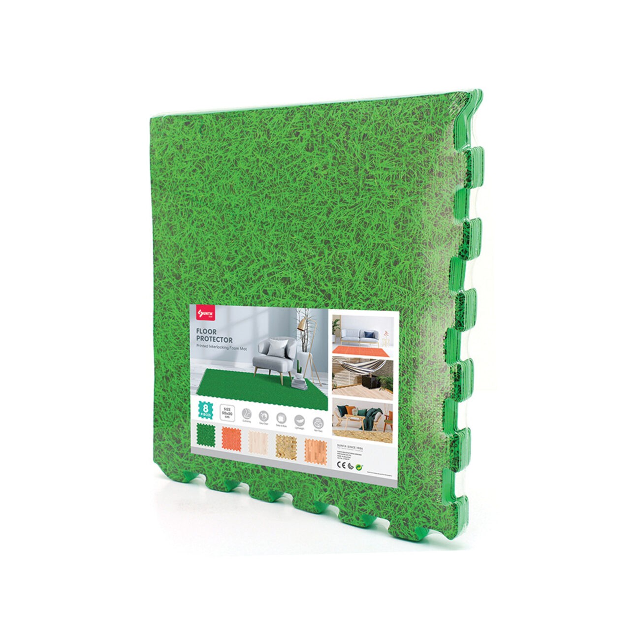 8 DALLES MOUSSE VERTES