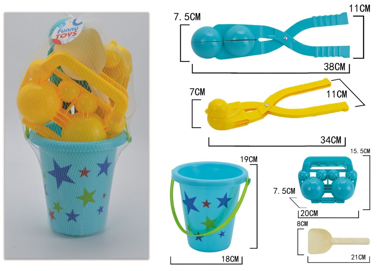 SEAU DE PLAGE GARNI 5PCS