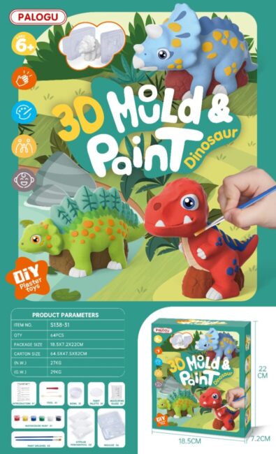 MOULE DINO A PEINDRE 3D