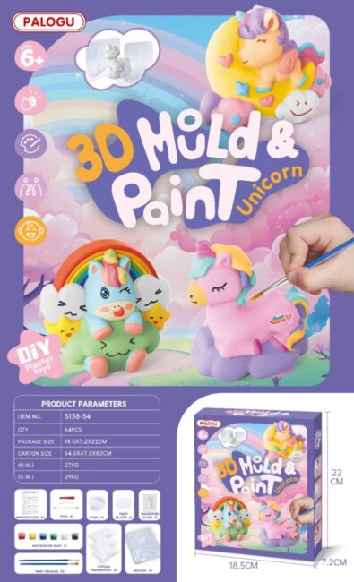 MOULE LICORNE A PEINDRE 3D