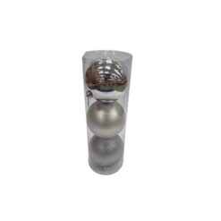 BOULES NOEL 15CM  X3 ARGENT