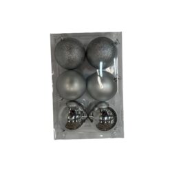 BOULES NOEL 10CM X6 ARGENT