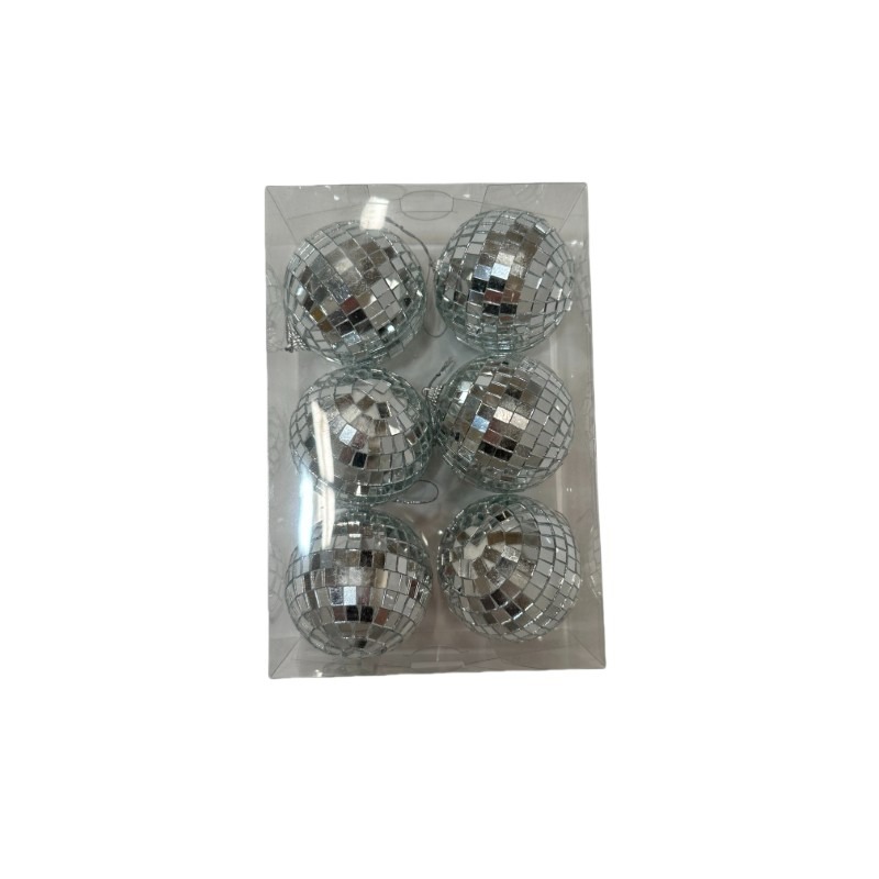 BOULES NOEL ARGENT 6PCS