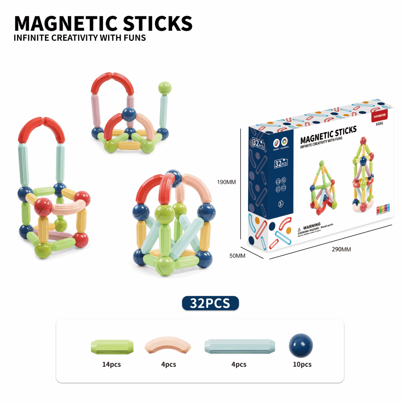 32 blocs magnetiques