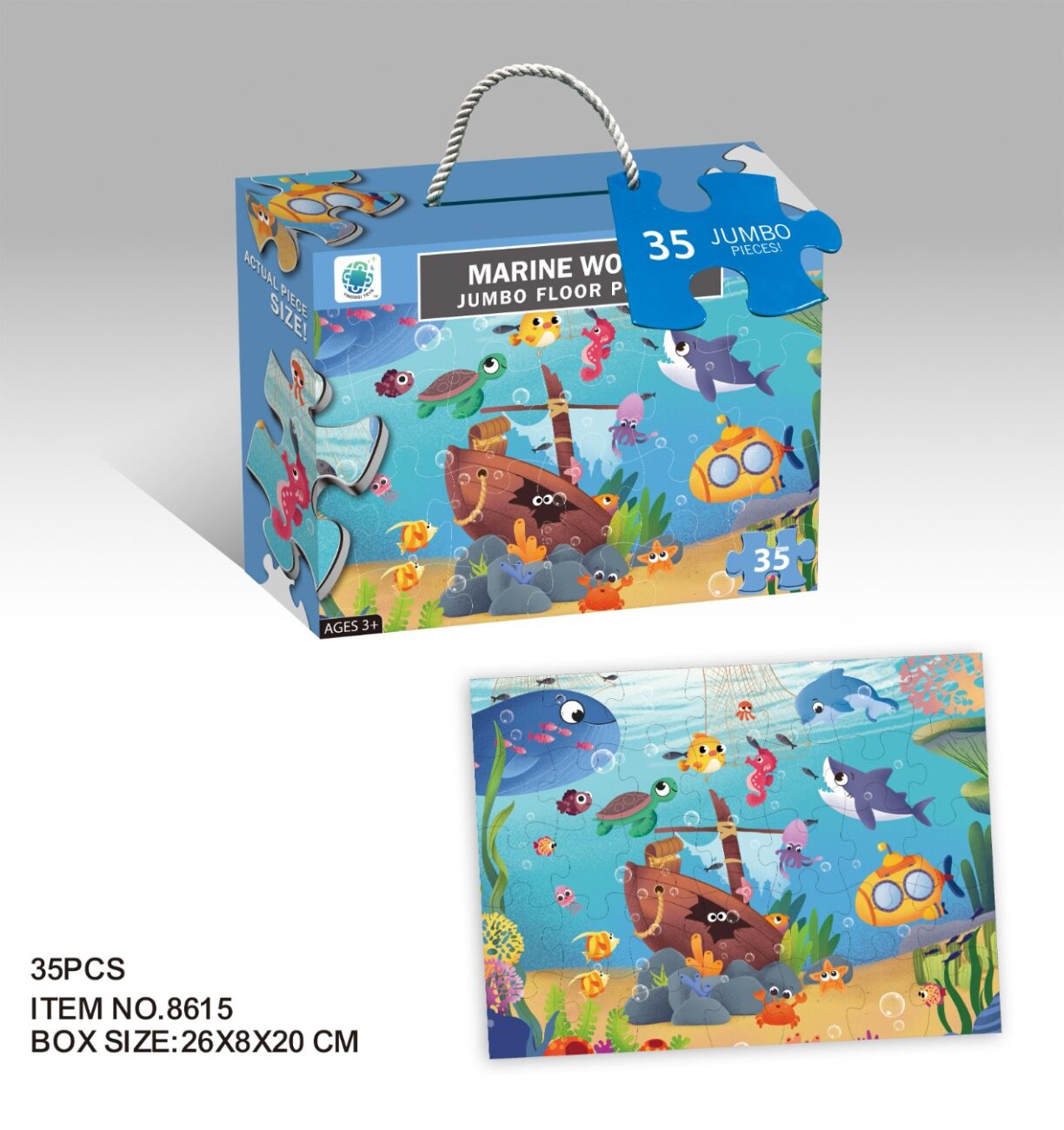 35 pieces puzzle monde sous marins