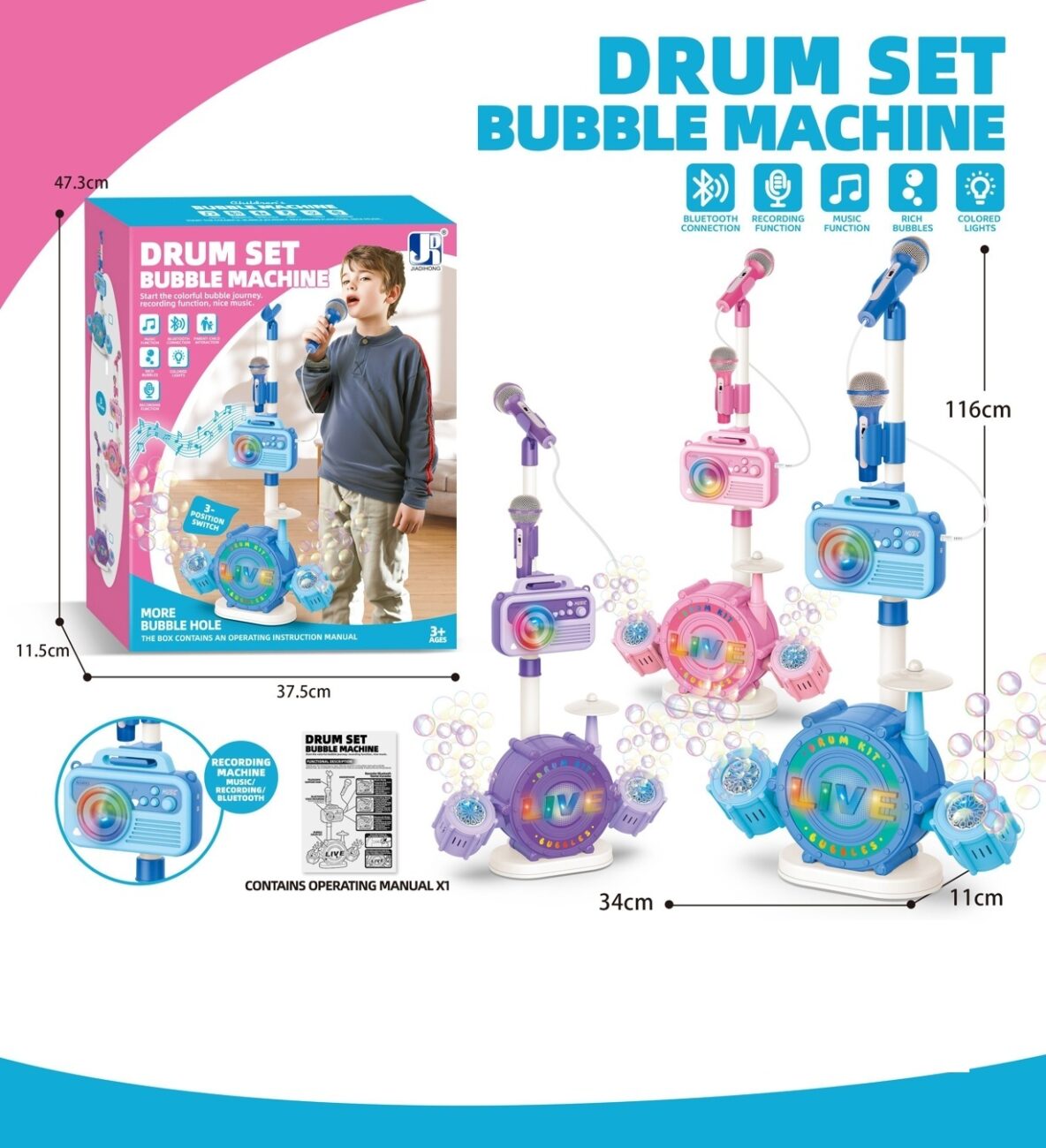 batterie avec micro sons et lumieres