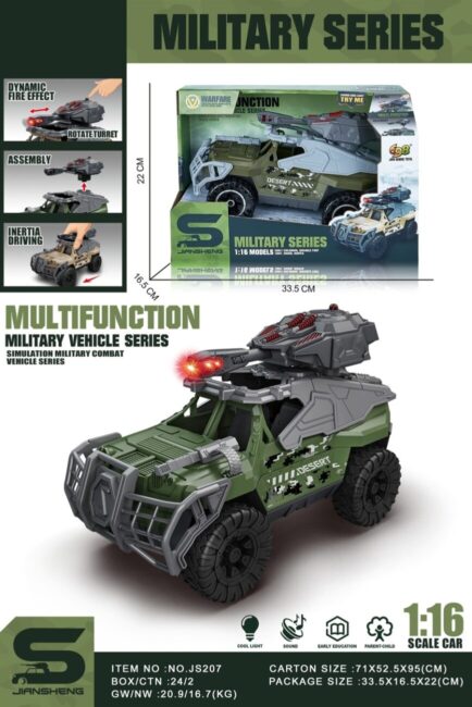 VOITURE MILITAIRE BRIQUES 1/16