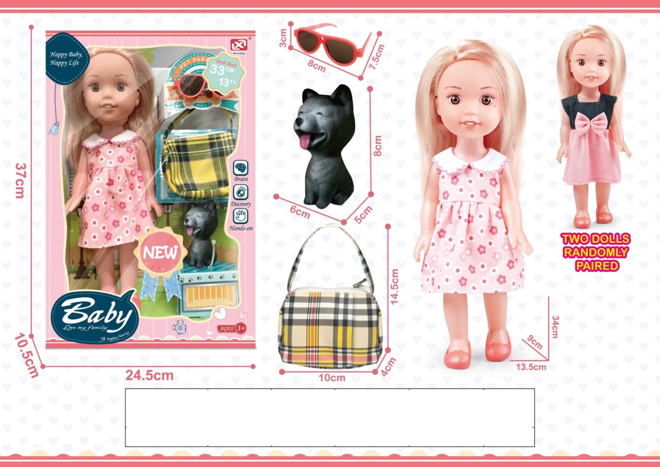 POUPEE AVEC CHIEN ET ACCESSOIR