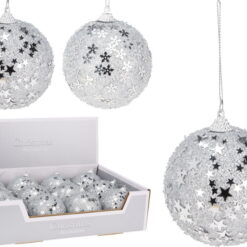 BOULE NOEL  80MM PAILLETE ARGE