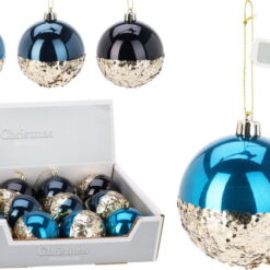 BOULE NOEL PAILLETTES DORE 8CM