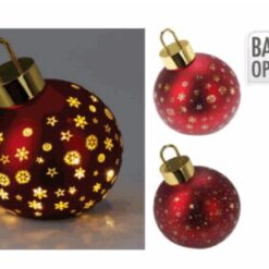 BOULE LED 15CM ROUGE INT PILE