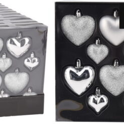 BOULE NOEL COEUR 8X65/45MM ARG