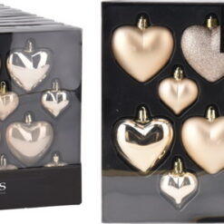 BOULES COEURS 8X65/8X45MM CREM