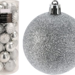 BOULES 6CM SET 35PCS ARGENT CL