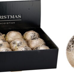 BOULE DE NOEL 80MM PAILLETE OR