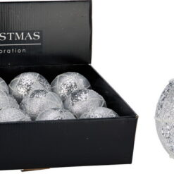 BOULE DE NOEL 80MM PAILLETE AR