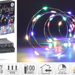 FIL ARGENT 100LED MULTI-COLOU