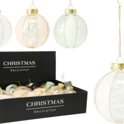 BOULE DE NOEL 80MM 3ASS CLR