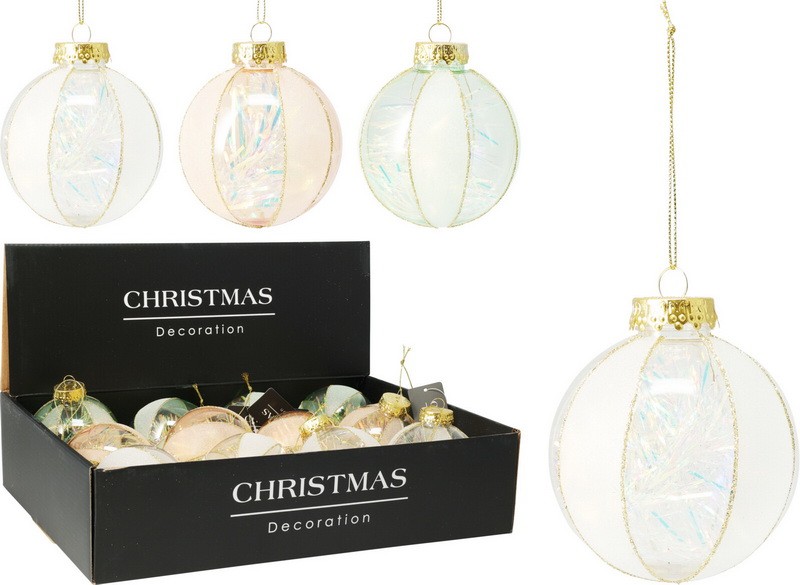 BOULE DE NOEL 80MM 3ASS CLR