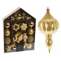 SET BOULES NOEL 32PCS DORE