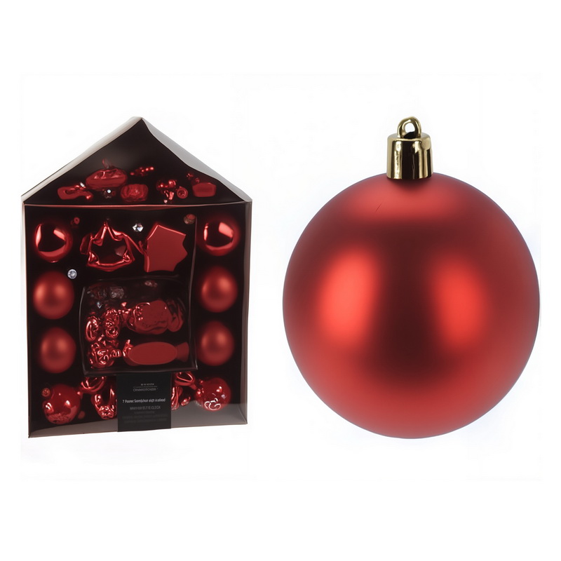 SET BOULES NO?L 32PCS ROUGE